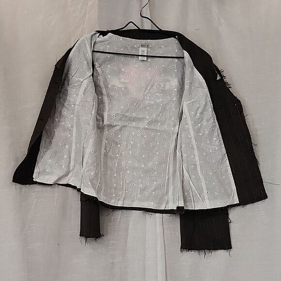 Lucca  Distressed Embroidered Herringbone Pinstripe Jacket - Picture 11 of 11